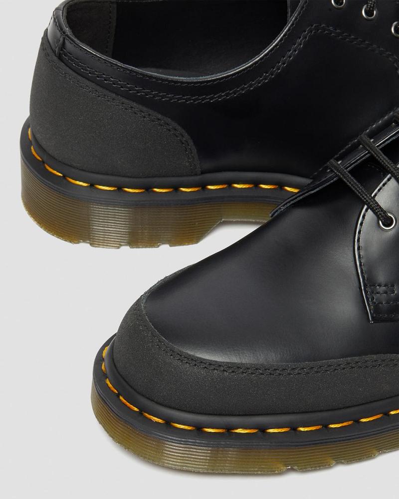 Dr Martens 1461 Guard Panel Læder Oxford Sko Dame Sort | DK 348EBC